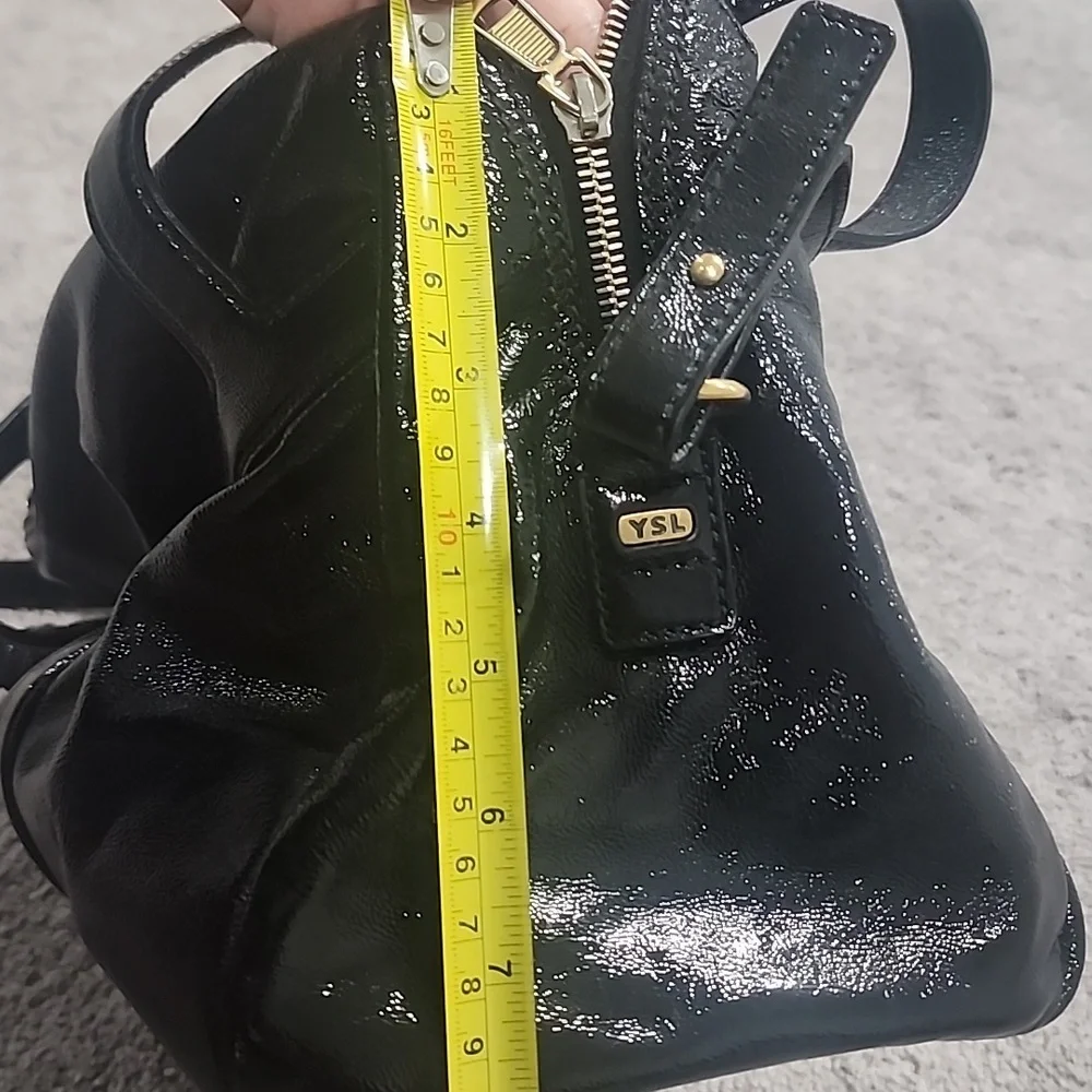 Yves Saint Laurent Black Patent Leather Satchel